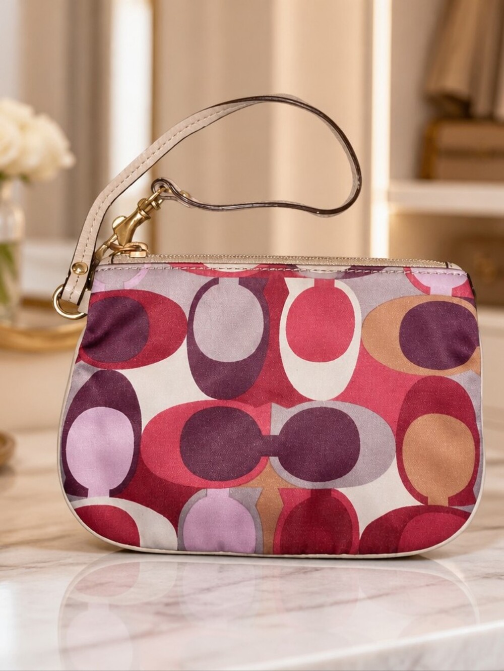 Coach Scarf Wristlet Bag